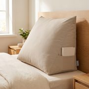Bline leeskussen beige sfeerbeeld